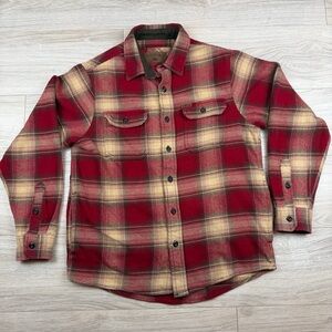 Orvis Long Sleeve Button Down Plaid Flannel Gorpcore Cabincore Shirt Jacket Sz S